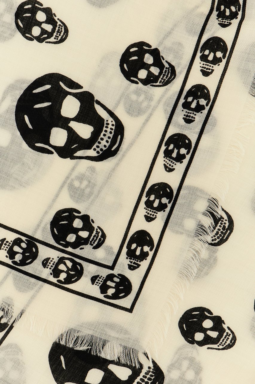Alexander McQueen Alexander McQueen Printed wool foulard Neutraal