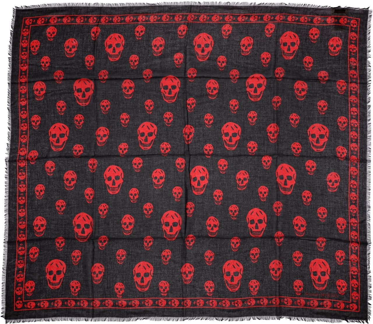 Alexander McQueen Skull Silk Scarf Zwart