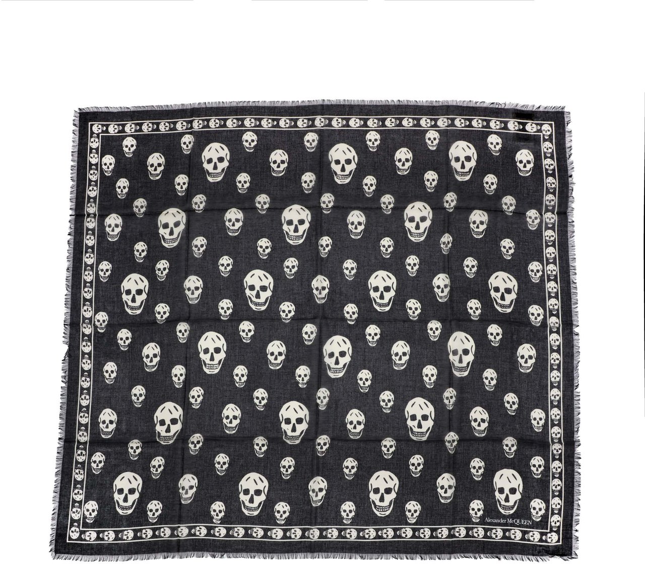 Alexander McQueen Skull Silk Scarf Zwart
