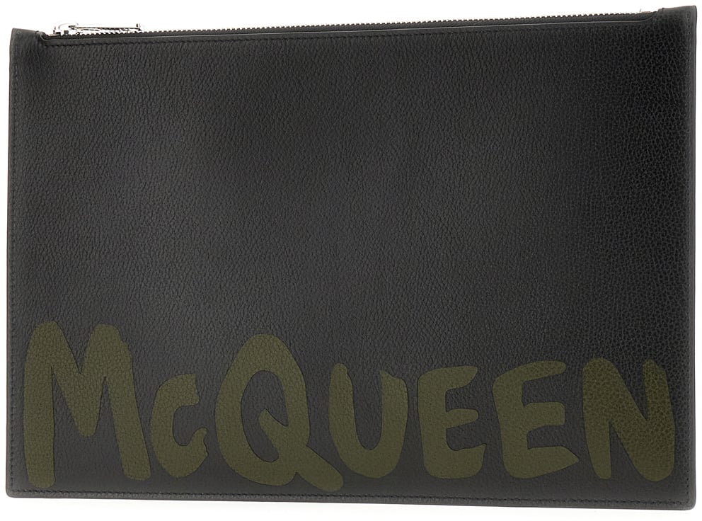 Alexander McQueen Alexander McQueen Black leather pouch Zwart