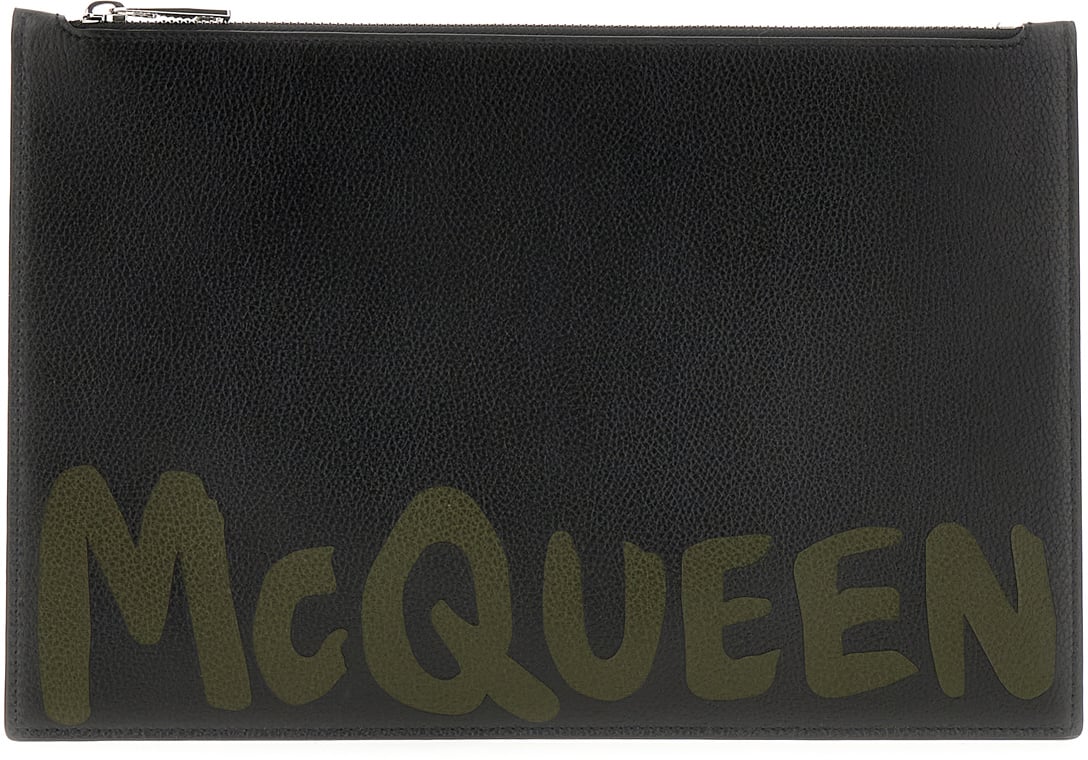 Alexander McQueen Alexander McQueen Black leather pouch Zwart