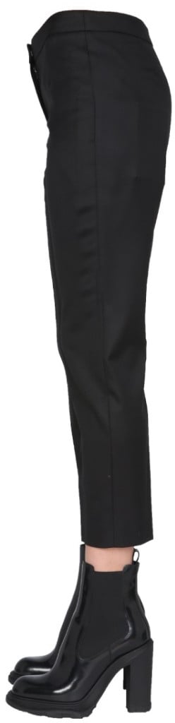 Alexander McQueen Tailored Cropped Trousers With Hidden Closure Zwart