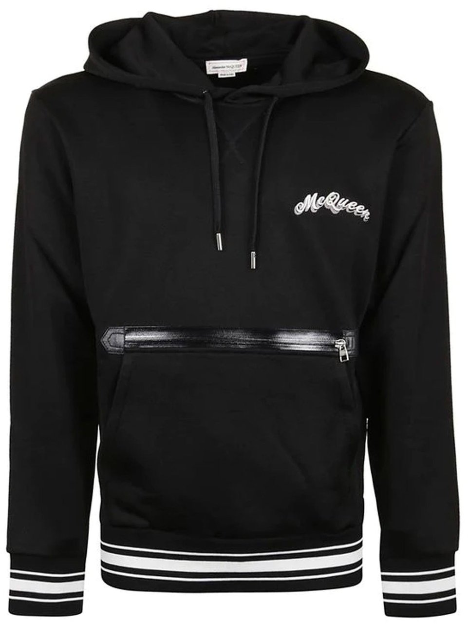 Alexander Mcqueen Logo Hooded Sweatshirt Zwart