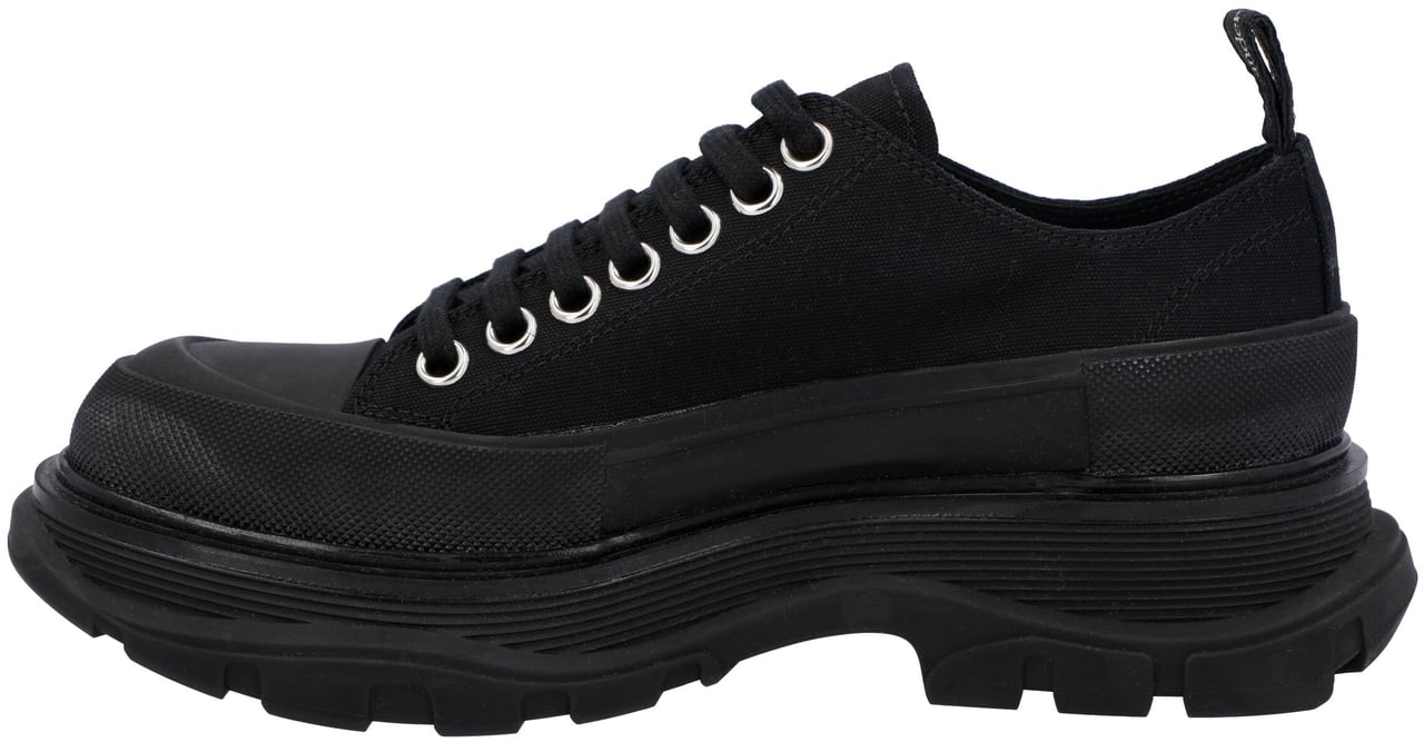 Alexander McQueen Black' Tread Slick Lace Up Zwart