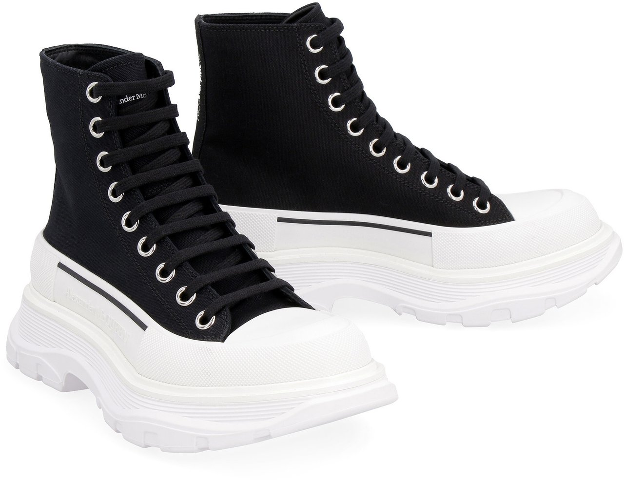 Alexander McQueen Tread Slick lace-up ankle boots Zwart