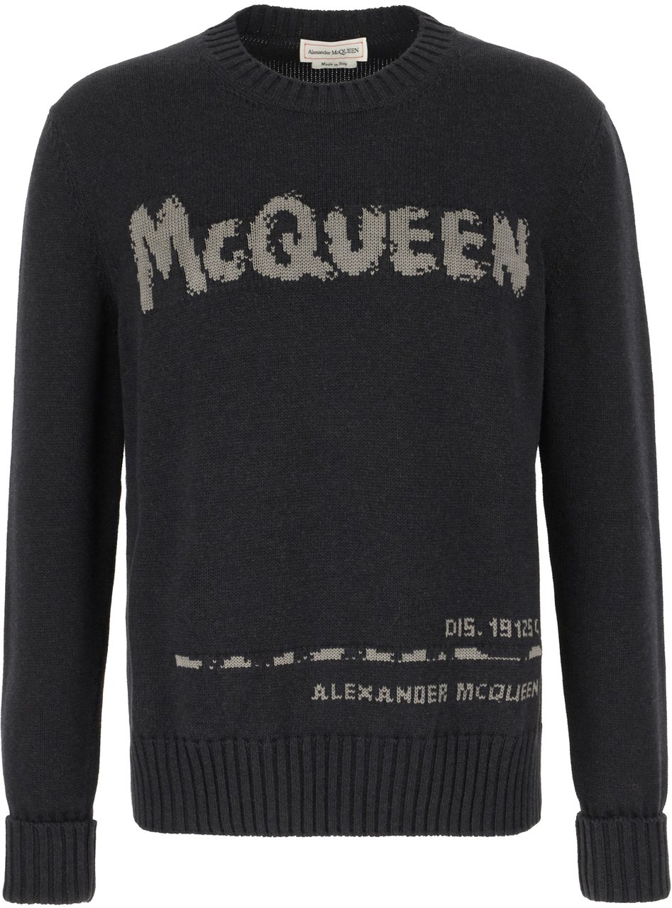Alexander McQueen Alexander McQueen Charcoal cotton sweater Grijs