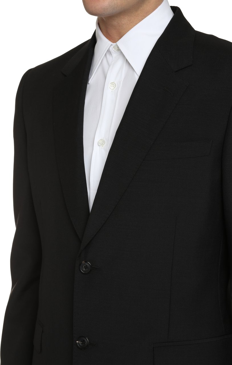 Alexander McQueen Single-breasted two-button jacket Zwart