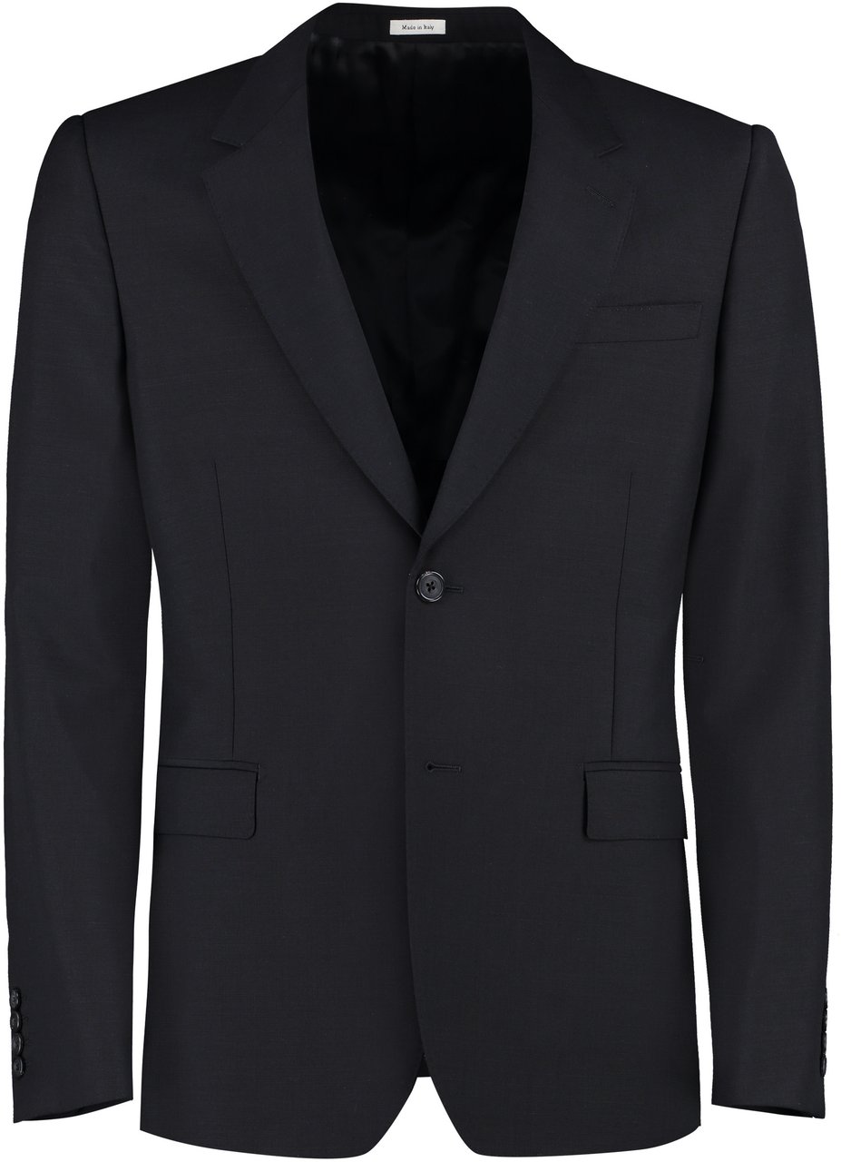 Alexander McQueen Single-breasted two-button jacket Zwart