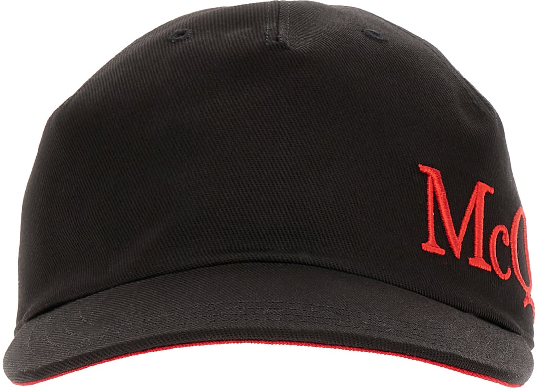 Alexander McQueen Alexander McQueen Black cotton baseball cap Zwart
