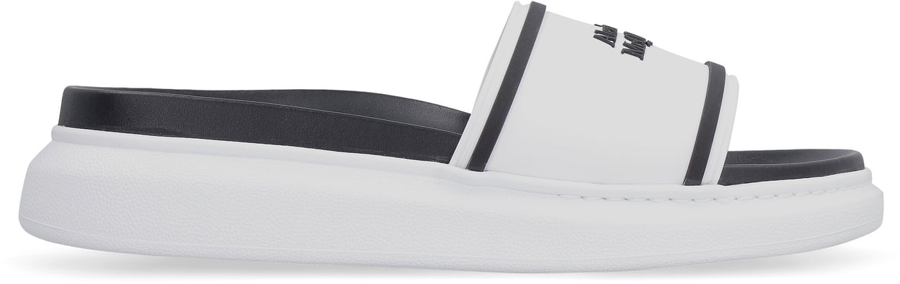 Alexander McQueen Logo detail rubber slides Wit