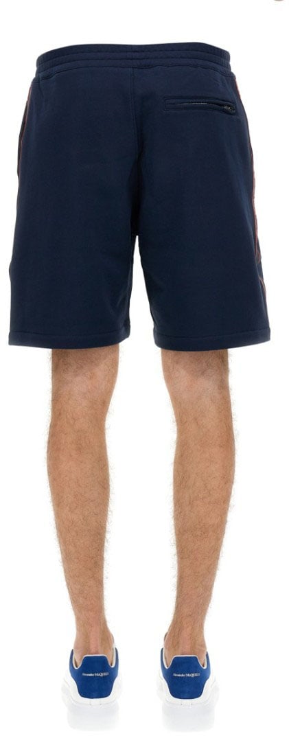 Alexander McQueen Bermuda Shorts With Selvedge Logo Band Zwart