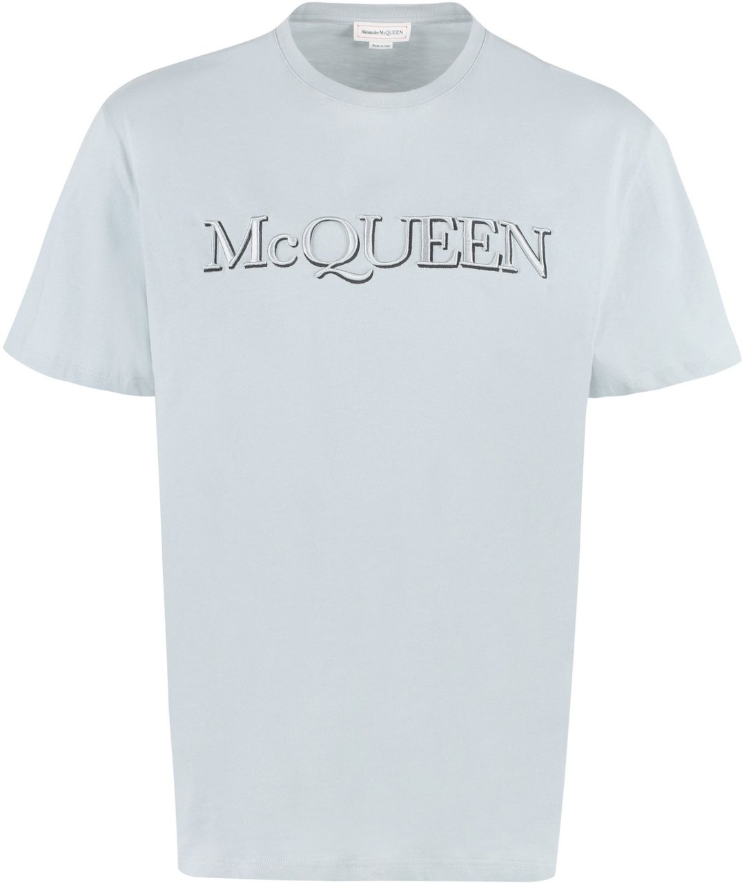Alexander McQueen Logo cotton t-shirt Lichtblauw