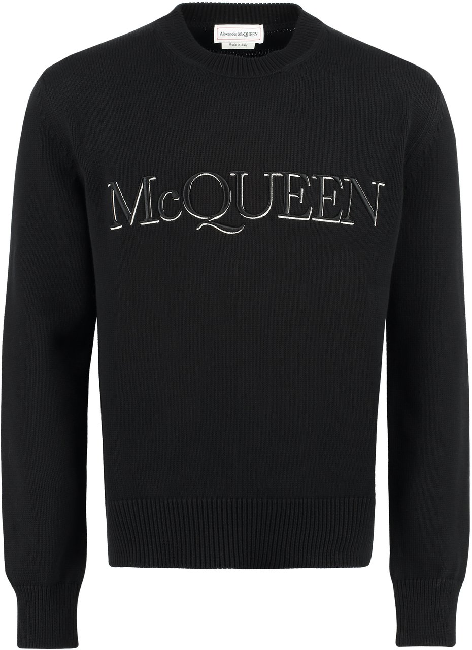 Alexander McQueen Cotton crew-neck sweater Zwart