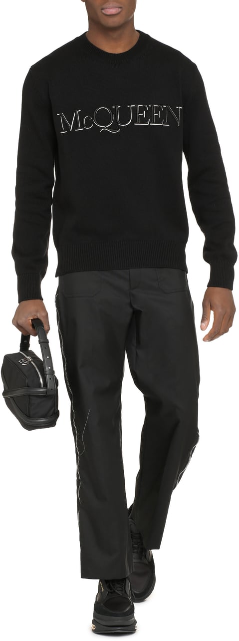 Alexander McQueen Cotton crew-neck sweater Zwart