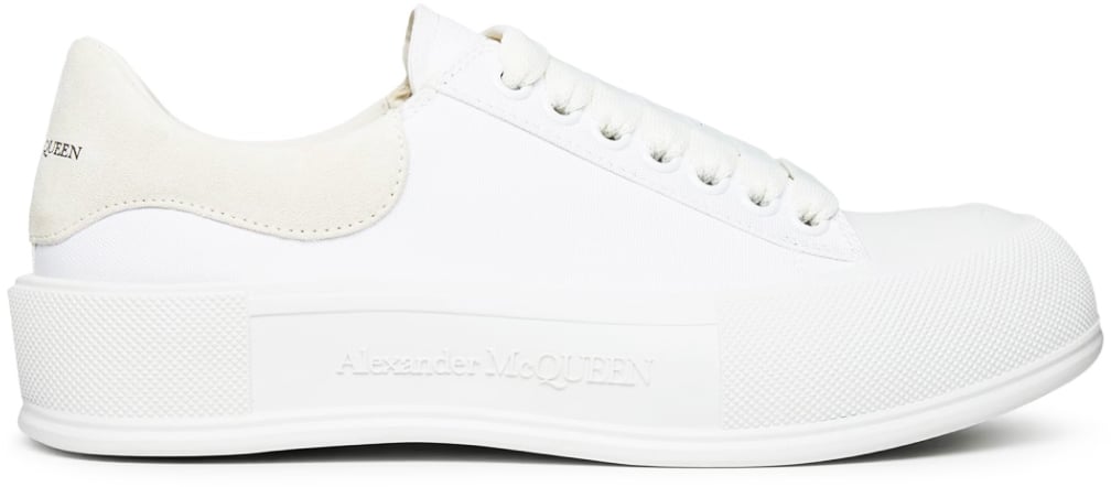 Alexander McQueen Deck Plimsoll Lace Up Sneakers Wit