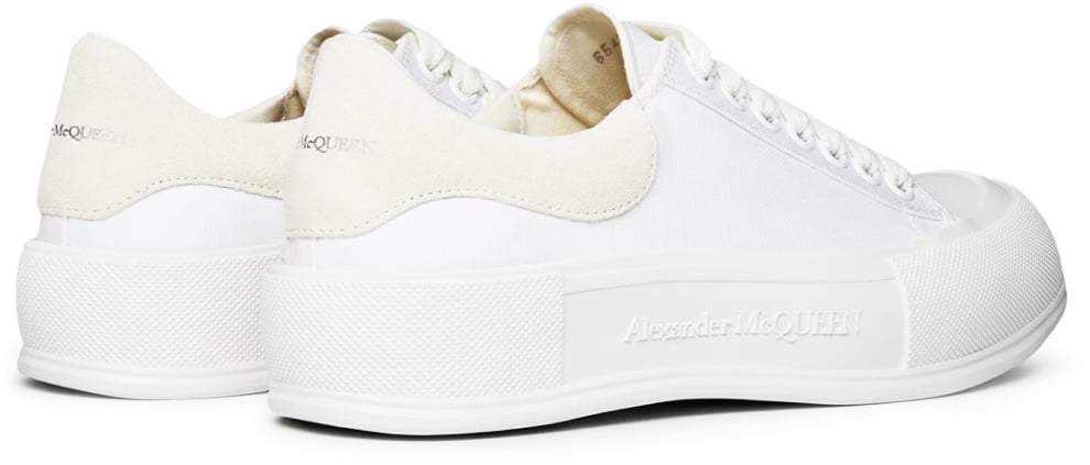 Alexander McQueen Deck Plimsoll Lace Up Sneakers Wit