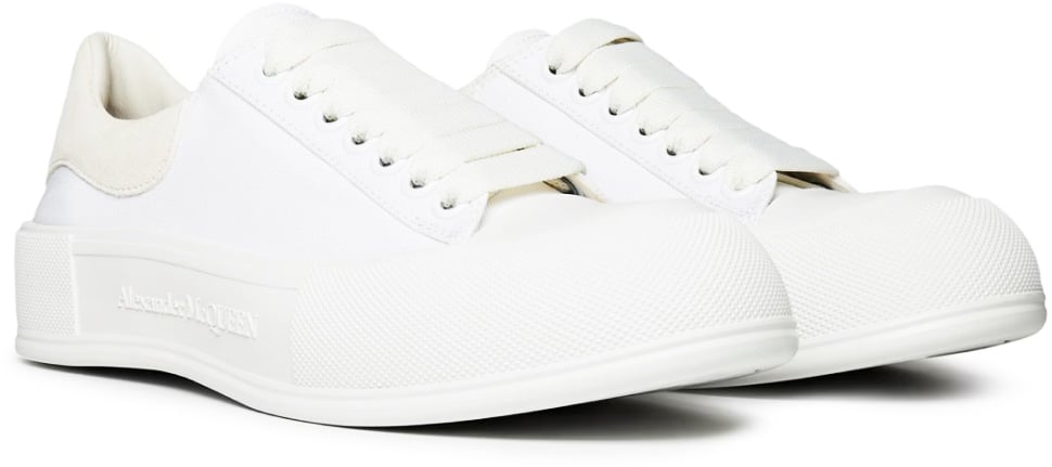 Alexander McQueen Deck Plimsoll Lace Up Sneakers Wit