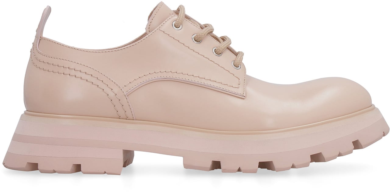 Alexander McQueen Wander leather lace-up shoes Roze