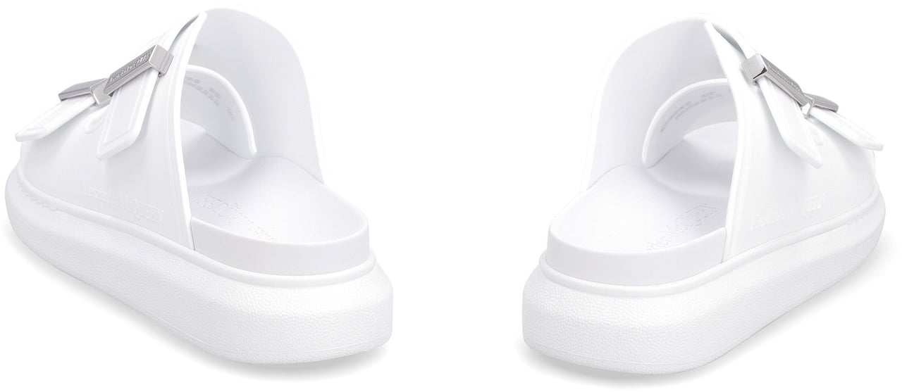 Alexander McQueen Rubber slides with logo Wit