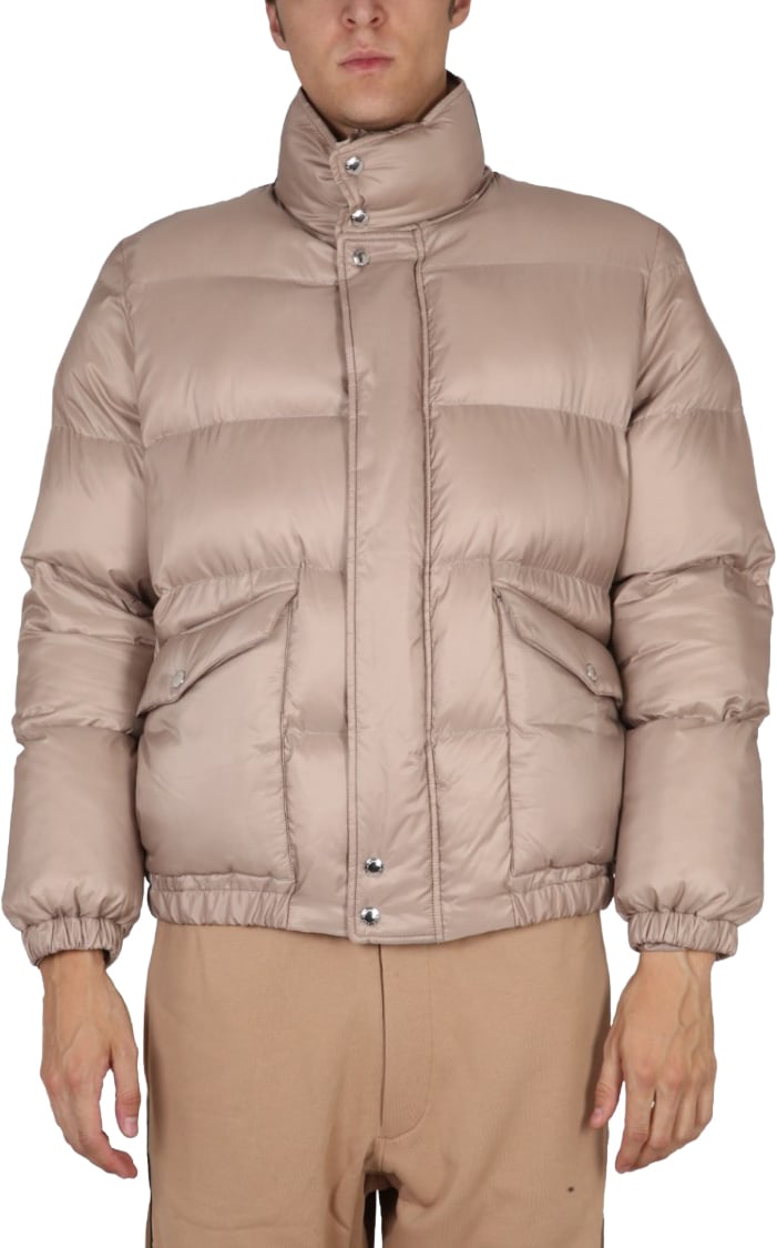 Alexander McQueen Graffiti Logo Print Down Jacket Neutraal
