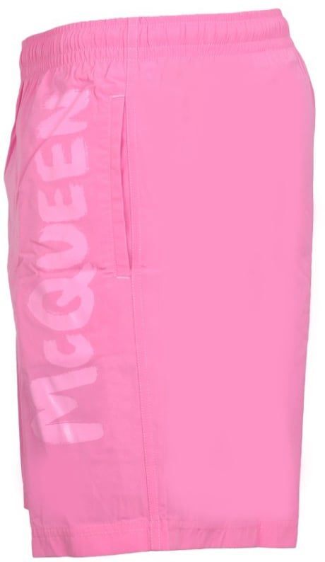 Alexander McQueen Logo Print Swimsuit Roze