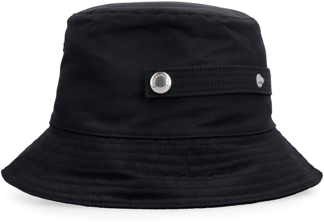 Alexander McQueen Logo print bucket hat Zwart