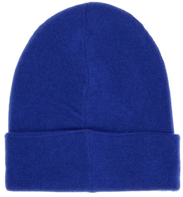 Alexander McQueen Ribbed Knit Cashmere Beanie Blauw