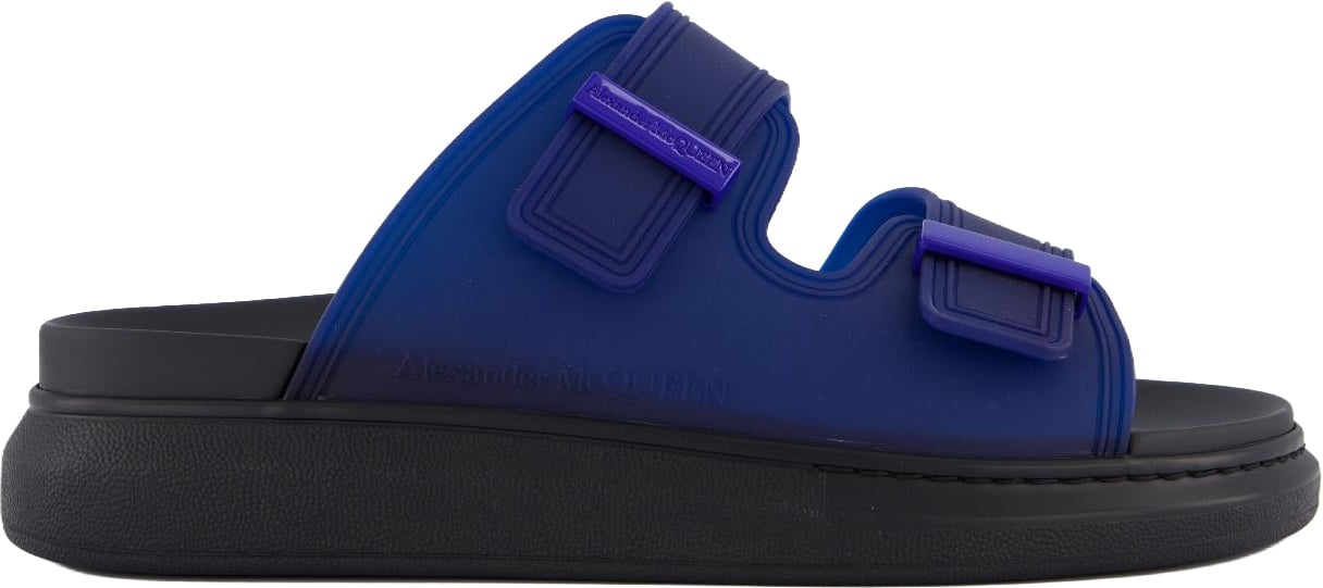Alexander McQueen Heren Hybrid Transparant Slide Blauw Blauw