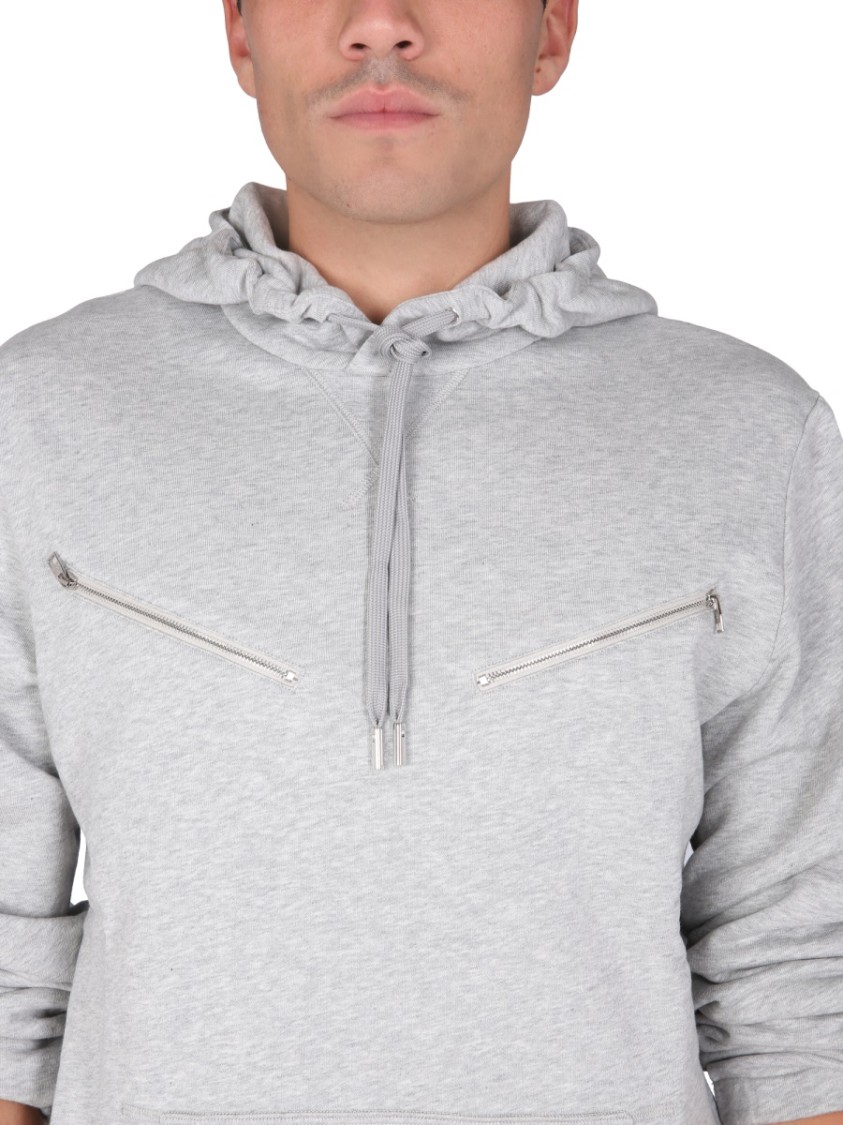 Alexander McQueen Light Grey Sweatshirt With Drawstring Hood Wit