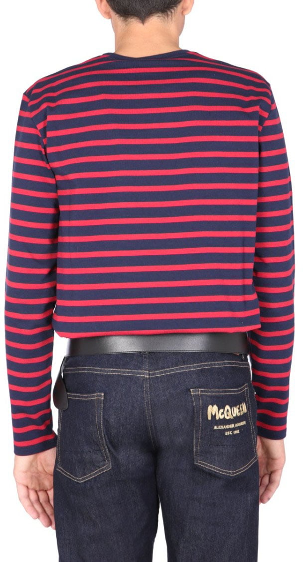 Alexander McQueen Long-Sleeve Crew Neck T-Shirt Roze