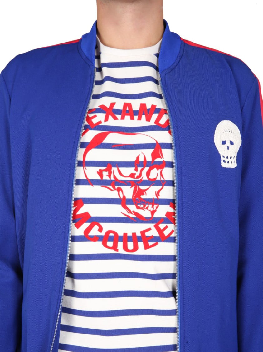 Alexander McQueen "Skull" Embroidered Sweatshirt Blauw