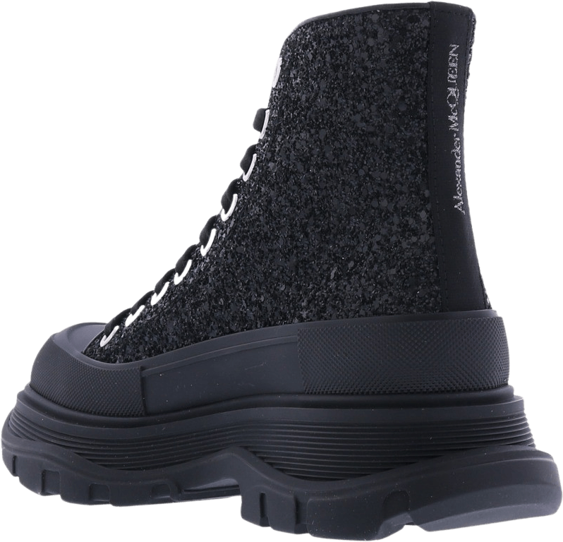 Alexander McQueen Dames Tread Slick Glitter Zwart