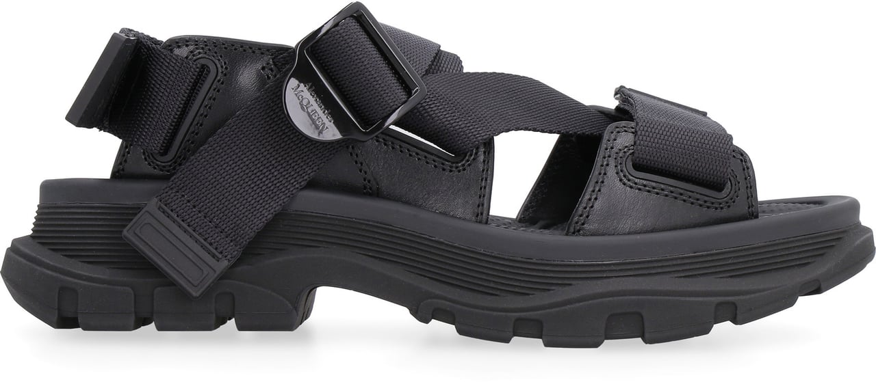 Alexander McQueen Tread flat sandals Zwart