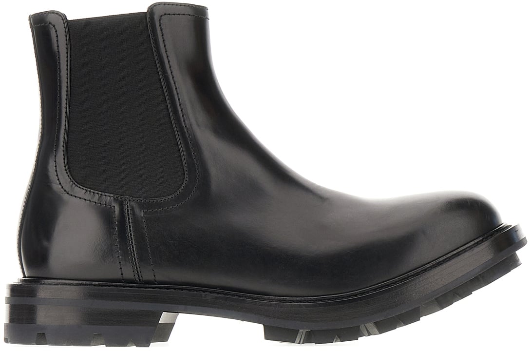 Alexander McQueen Alexander McQueen Black leather ankle boots Zwart