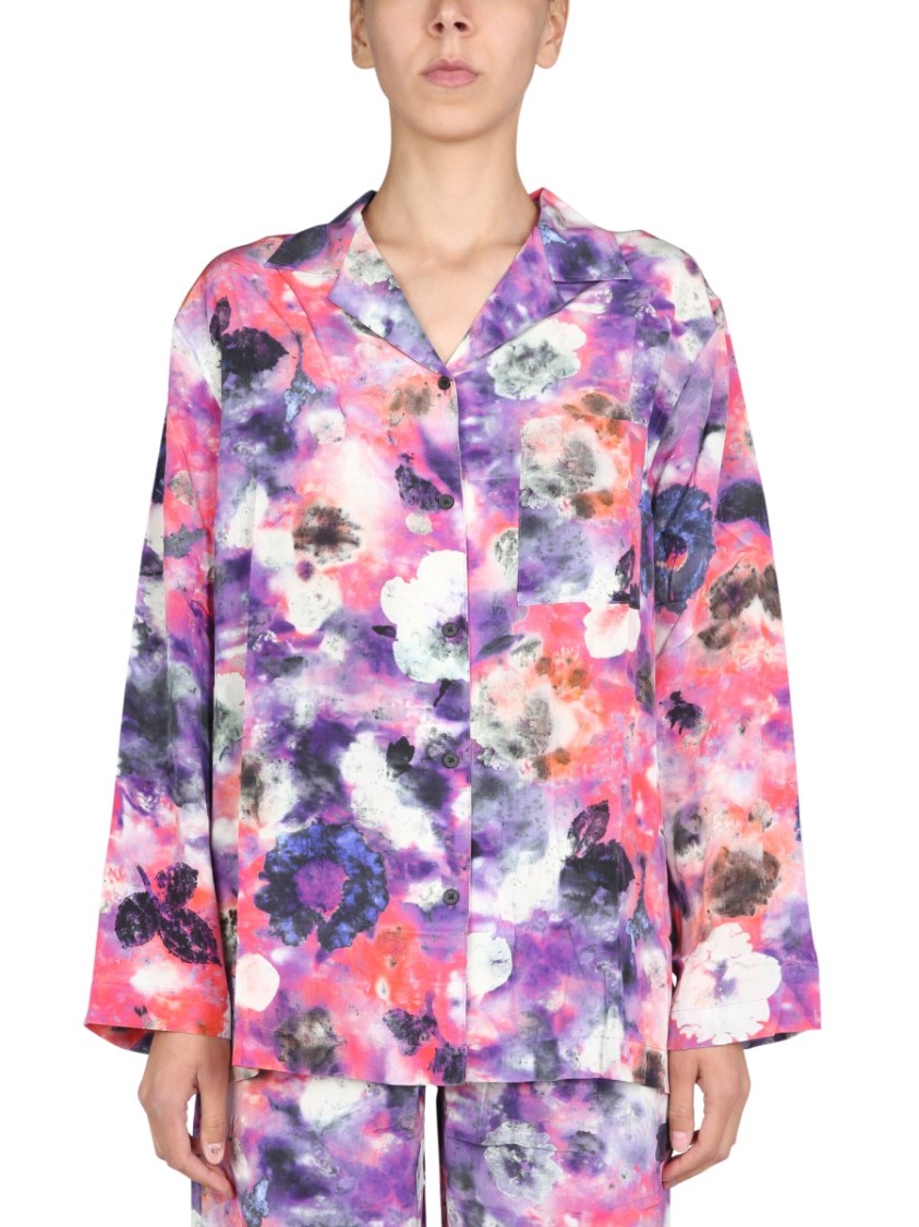 Alexander McQueen Abstract Floral Pattern Relaxed Fit Shirt Roze