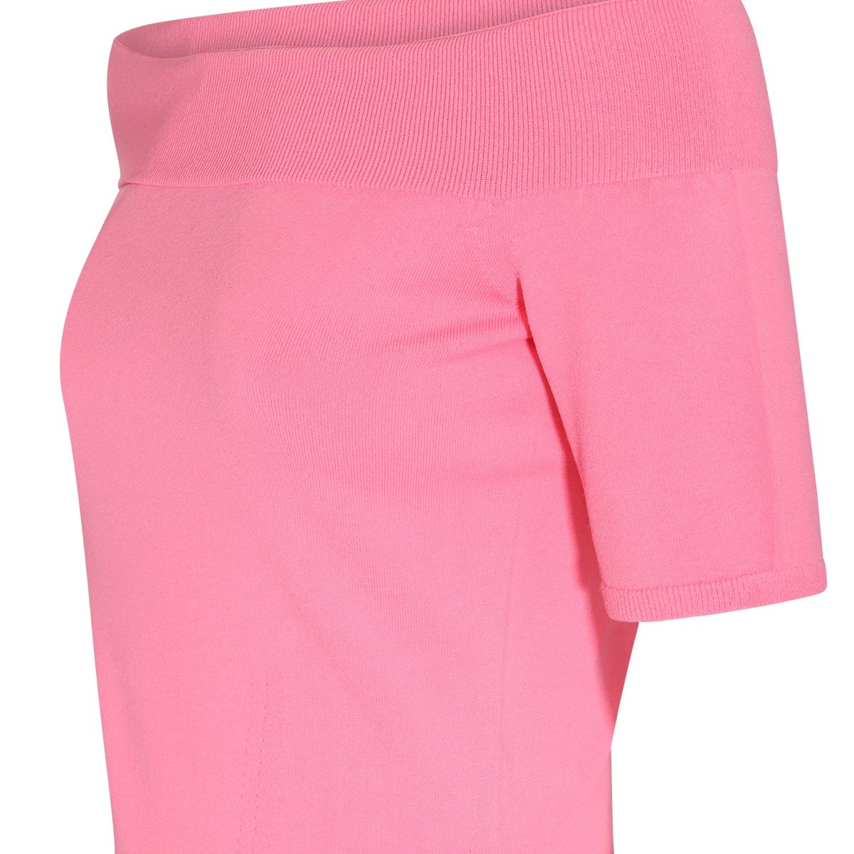 Alexander McQueen Off-Shoulder Knitted Top With Fitted Silhouette Roze