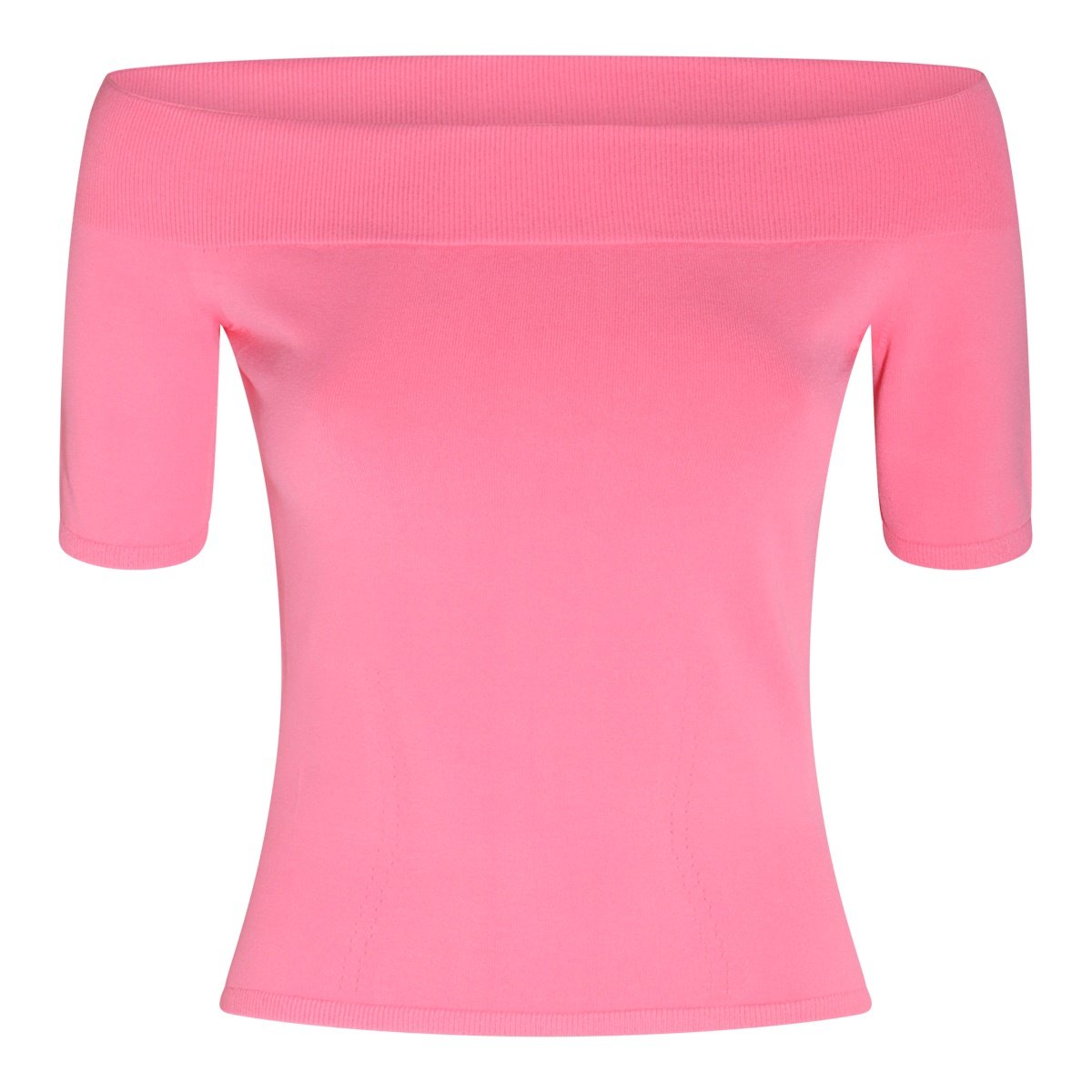 Alexander McQueen Off-Shoulder Knitted Top With Fitted Silhouette Roze