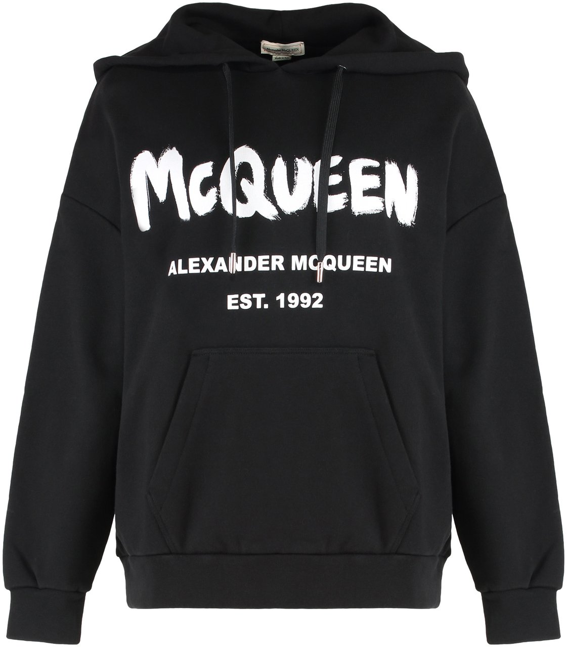 Alexander McQueen Cotton hoodie Zwart