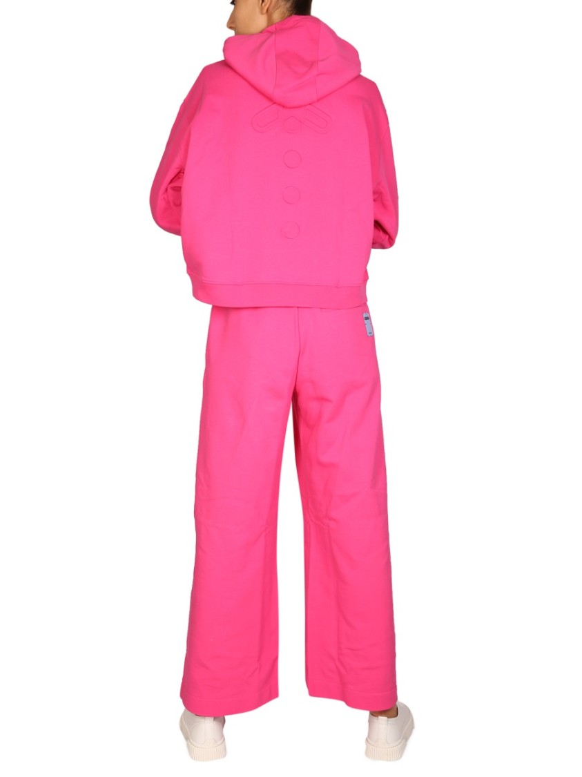 Alexander McQueen Relaxed Pink Hoodie With Embossed Detailing Roze