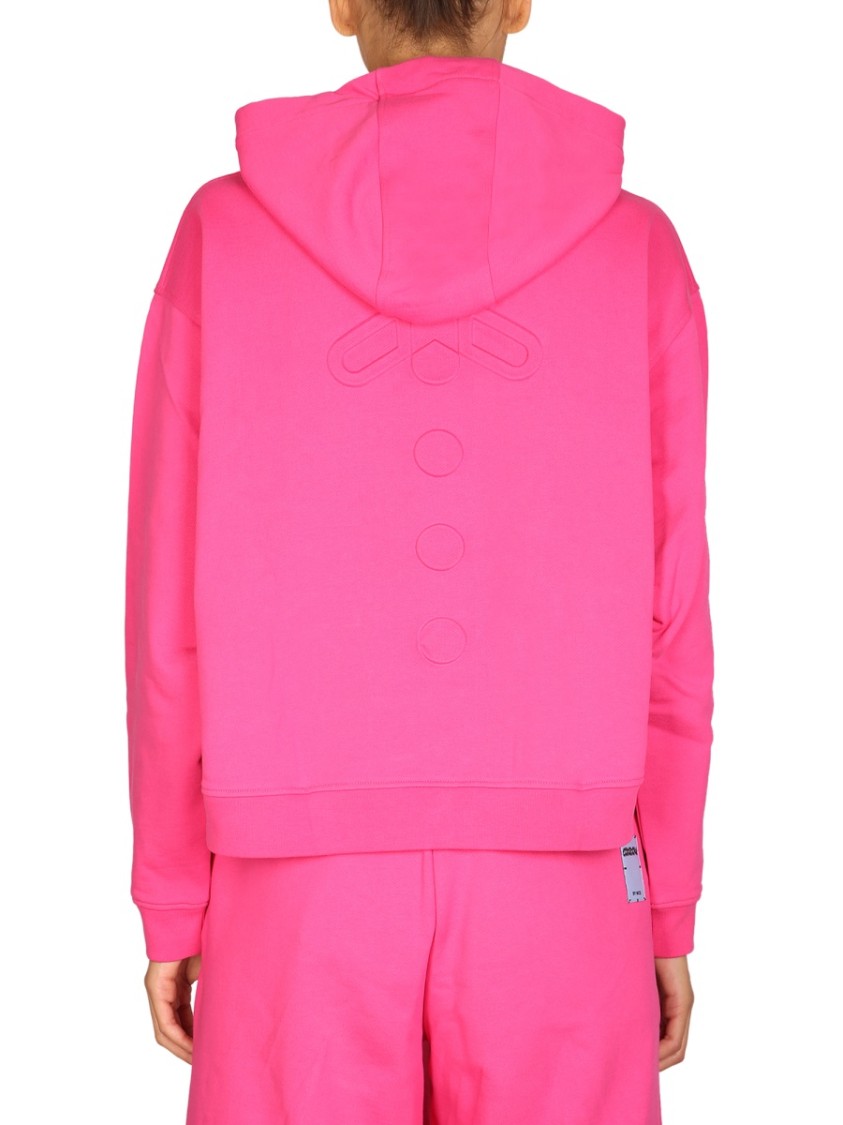 Alexander McQueen Relaxed Pink Hoodie With Embossed Detailing Roze