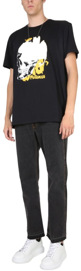 Alexander McQueen Raw Cut Hem Black Jeans Zwart