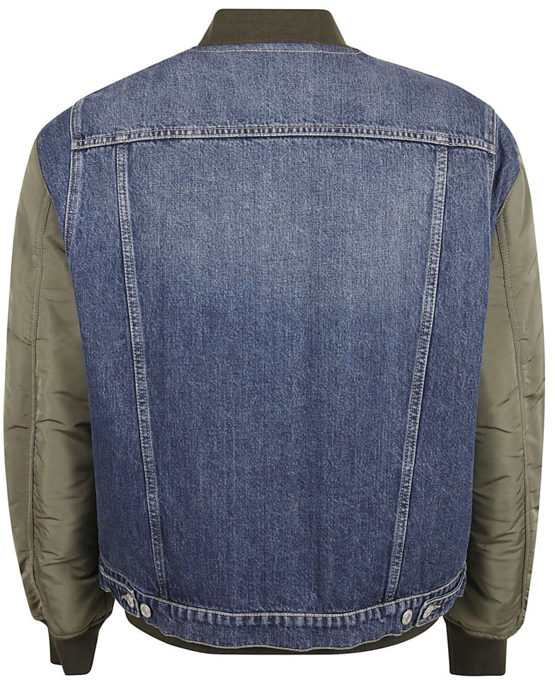 Alexander McQueen Denim And Fabric Casual Jacket Grijs