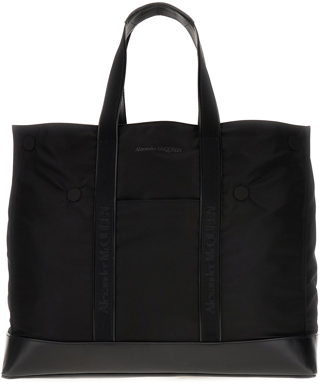 Alexander McQueen Alexander McQueen Black polyester shopping bag Zwart