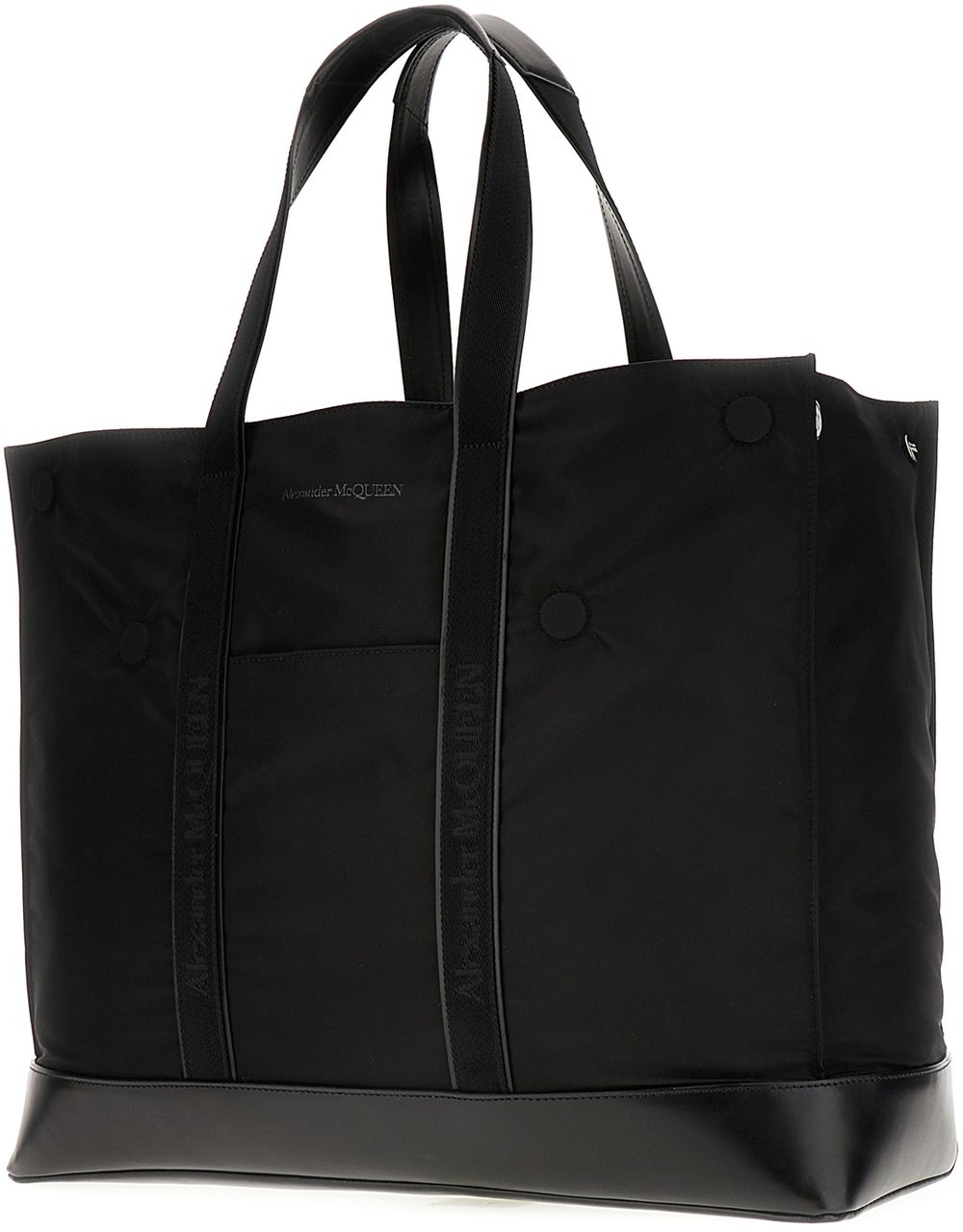 Alexander McQueen Alexander McQueen Black polyester shopping bag Zwart