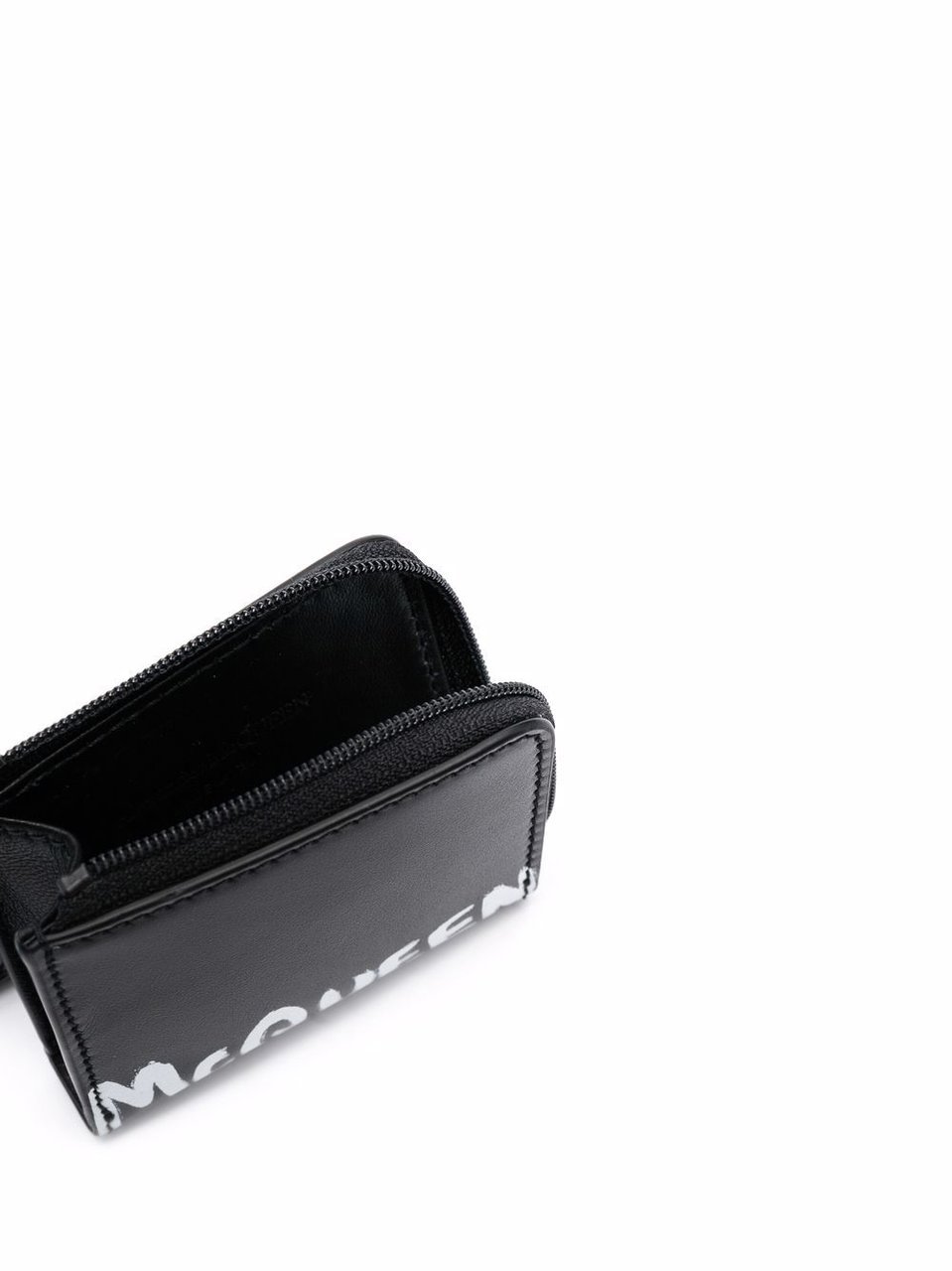 Alexander McQueen Graffiti Logo Coin Wallet Zwart
