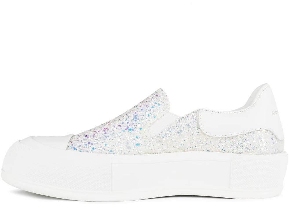 Alexander McQueen Deck Plimsoll Glitter Slip On Sneakers Divers