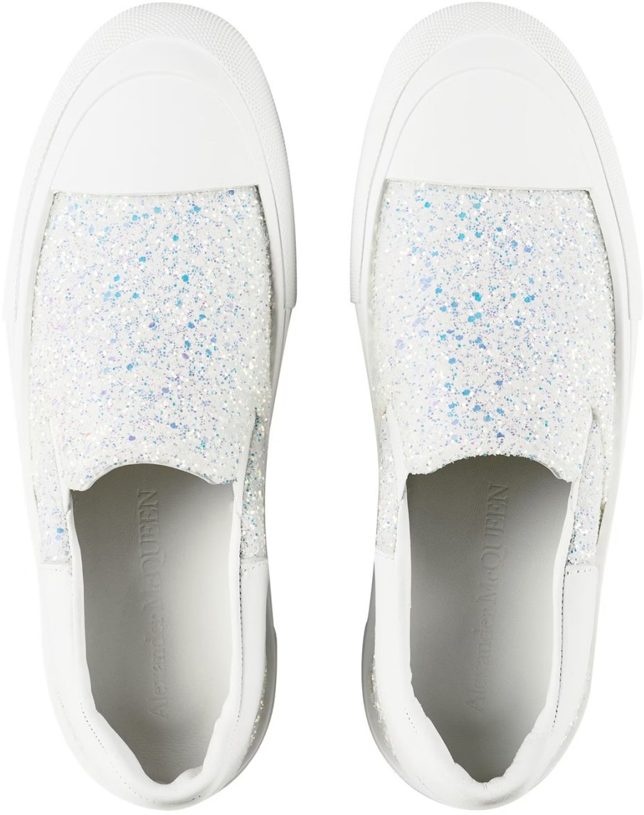 Alexander McQueen Deck Plimsoll Glitter Slip On Sneakers Divers