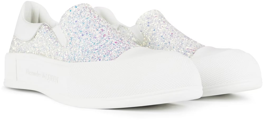 Alexander McQueen Deck Plimsoll Glitter Slip On Sneakers Divers