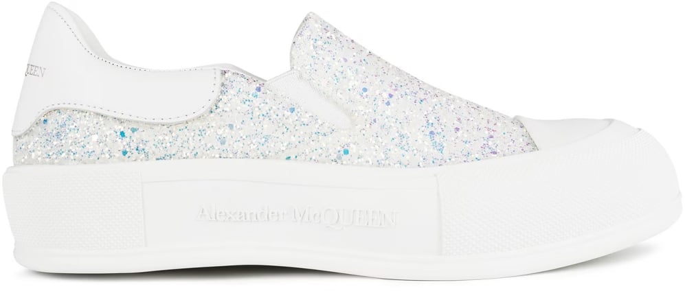 Alexander McQueen Deck Plimsoll Glitter Slip On Sneakers Divers