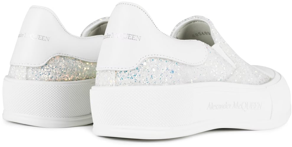 Alexander McQueen Deck Plimsoll Glitter Slip On Sneakers Divers